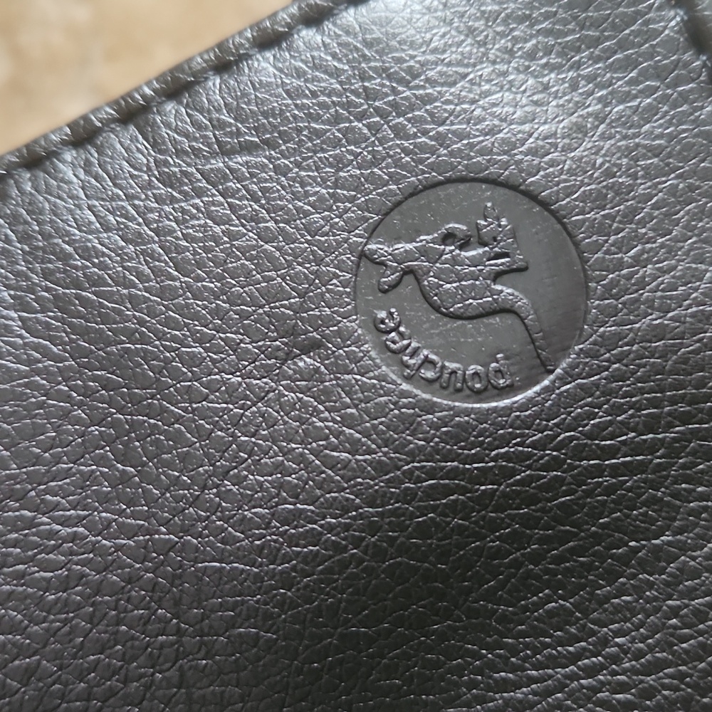 Pouchee Black Women's Crossbody Bag with Silver Ring Accent - Picture 3 of 12